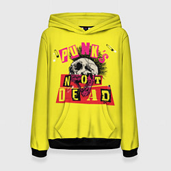 Толстовка-худи женская Punks Not Dead - Панки Хой!, цвет: 3D-черный