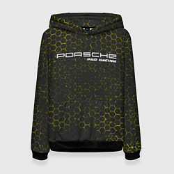 Толстовка-худи женская PORSCHE Pro Racing Соты, цвет: 3D-черный