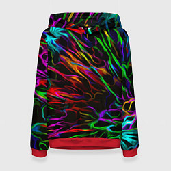 Толстовка-худи женская Neon pattern Vanguard, цвет: 3D-красный