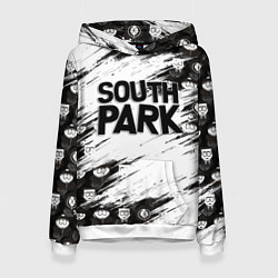Толстовка-худи женская Южный парк - персонажи и логотип South Park, цвет: 3D-белый