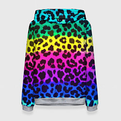 Толстовка-худи женская Leopard Pattern Neon, цвет: 3D-меланж