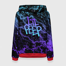 Толстовка-худи женская Lil peep neon молнии, цвет: 3D-красный