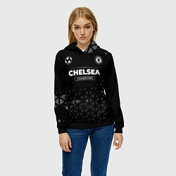 Толстовка-худи женская Chelsea Форма Champions, цвет: 3D-черный — фото 2