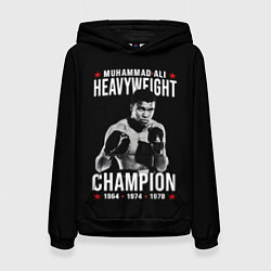 Толстовка-худи женская MUHAMMAD ALI МУХАММЕД АЛИ, цвет: 3D-черный