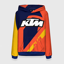 Толстовка-худи женская KTM VINTAGE SPORTWEAR, цвет: 3D-синий