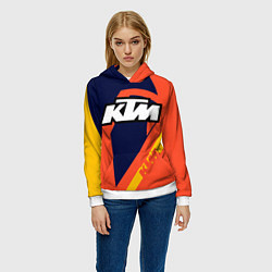 Толстовка-худи женская KTM VINTAGE SPORTWEAR, цвет: 3D-белый — фото 2