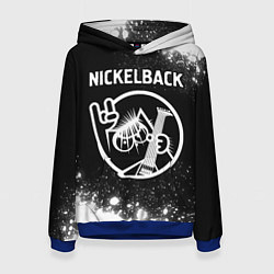 Толстовка-худи женская Nickelback КОТ Брызги, цвет: 3D-синий