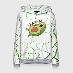 Толстовка-худи женская Авокадо зелёные Трещины, цвет: 3D-меланж