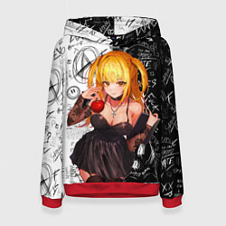 Толстовка-худи женская Миса с яблоком Тетрадь смерти, цвет: 3D-красный