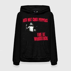 Толстовка-худи женская Live at Woodstock - Red Hot Chili Peppers, цвет: 3D-черный