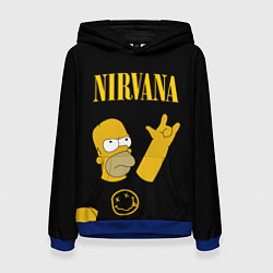 Толстовка-худи женская NIRVANA ГОМЕР СИМПСОН, SIMPSONS, цвет: 3D-синий