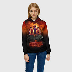 Толстовка-худи женская ОЧЕНЬ СТРАННЫЕ ДЕЛА STRANGER THINGS, цвет: 3D-черный — фото 2