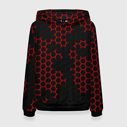 Женская толстовка НАНОКОСТЮМ Black and Red Hexagon Гексагоны