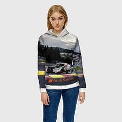 Толстовка-худи женская Audi Sport Racing team Ауди Спорт Гоночная команда, цвет: 3D-белый — фото 2