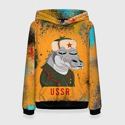 Толстовка-худи женская Nft token art USSR, цвет: 3D-черный