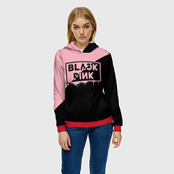 Толстовка-худи женская BLACKPINK BIG LOGO, цвет: 3D-красный — фото 2