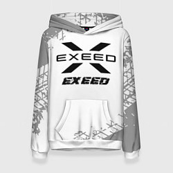 Женская толстовка Exeed Speed на светлом фоне со следами шин