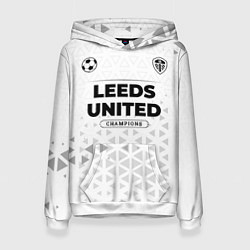 Толстовка-худи женская Leeds United Champions Униформа, цвет: 3D-белый