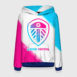 Толстовка-худи женская Leeds United Neon Gradient, цвет: 3D-синий