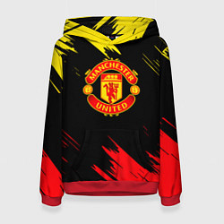 Толстовка-худи женская Manchester united Texture, цвет: 3D-красный