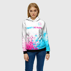 Толстовка-худи женская Twenty One Pilots Neon Gradient, цвет: 3D-черный — фото 2