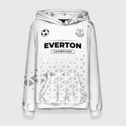 Толстовка-худи женская Everton Champions Униформа, цвет: 3D-белый