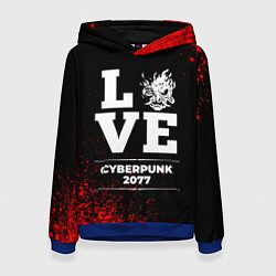Толстовка-худи женская Cyberpunk 2077 Love Классика, цвет: 3D-синий