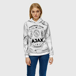 Толстовка-худи женская Ajax Football Club Number 1 Legendary, цвет: 3D-белый — фото 2