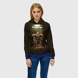 Толстовка-худи женская Привет сосед игра, цвет: 3D-синий — фото 2