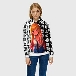 Толстовка-худи женская МАРИН КИТАГАВА приветствует тебя, цвет: 3D-белый — фото 2