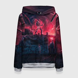 Толстовка-худи женская Очень странные дела 4: Vecna season, цвет: 3D-меланж