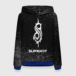 Женская толстовка Slipknot с потертостями на темном фоне