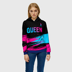 Толстовка-худи женская Queen Neon Gradient, цвет: 3D-синий — фото 2