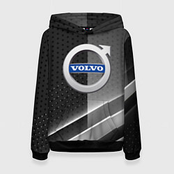Толстовка-худи женская Volvo Карбон абстракция, цвет: 3D-черный