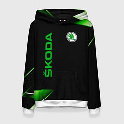 Толстовка-худи женская Skoda Sport Абстракция, цвет: 3D-белый