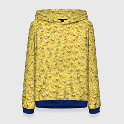 Толстовка-худи женская Утиный принт, цвет: 3D-синий
