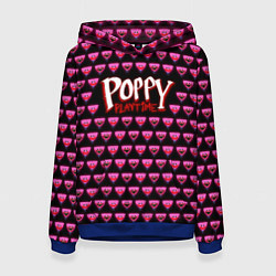 Толстовка-худи женская Poppy Playtime - Kissy Missy Pattern - Huggy Wuggy, цвет: 3D-синий