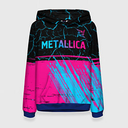 Женская толстовка Metallica - neon gradient: символ сверху