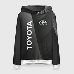 Толстовка-худи женская Toyota - серая абстракция, цвет: 3D-белый