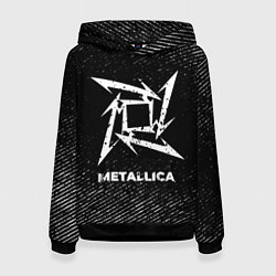 Женская толстовка Metallica с потертостями на темном фоне