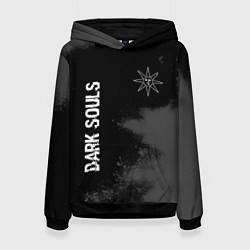 Толстовка-худи женская Dark Souls glitch на темном фоне: символ и надпись, цвет: 3D-черный