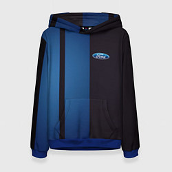 Толстовка-худи женская Ford - три полосы, цвет: 3D-синий