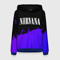 Толстовка-худи женская Nirvana purple grunge, цвет: 3D-синий