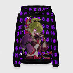 Толстовка-худи женская Куки Синоби - Геншин импакт - Банда Аратаки, цвет: 3D-черный