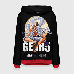Толстовка-худи женская Монки Д Луффи 5 гир - One Piece, цвет: 3D-красный