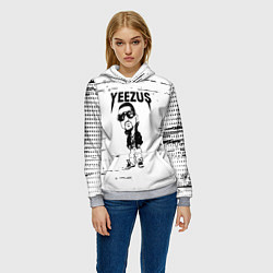 Толстовка-худи женская Kanye west - yeezus, цвет: 3D-меланж — фото 2