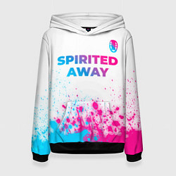Женская толстовка Spirited Away neon gradient style: символ сверху