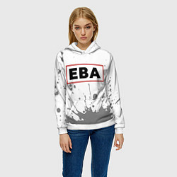 Толстовка-худи женская Ева - в красной рамке на светлом, цвет: 3D-белый — фото 2