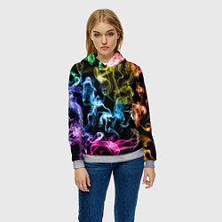 Толстовка-худи женская Эйфория в дыму, цвет: 3D-меланж — фото 2