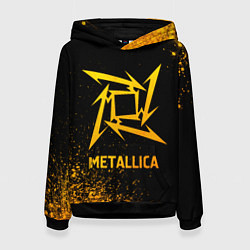 Толстовка-худи женская Metallica - gold gradient, цвет: 3D-черный